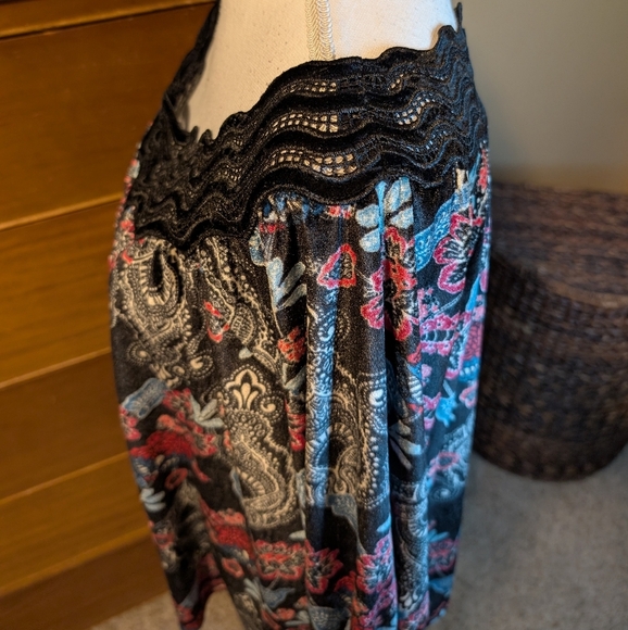 Rafael Crushed Velvet Boat Neck Elegant Party Blouse SZ L - Picture 8 of 12